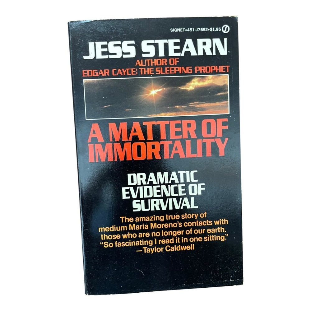 A Matter of Immortality by Jess Stearn 1977 Signet First Printing Paperback